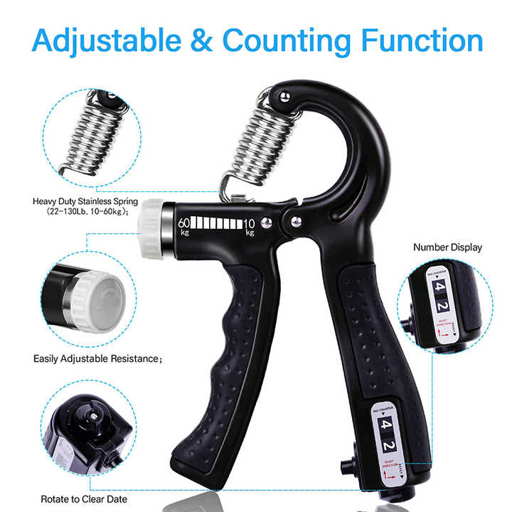 Adjustable Hand Gripper with Counter
